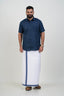Colour Catch Midnight Blue Single Set – Half Sleeve Shirt + Dhoti Set