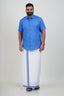 Colour Catch Azure Blue Single Set – Half Sleeve Shirt + Dhoti Set