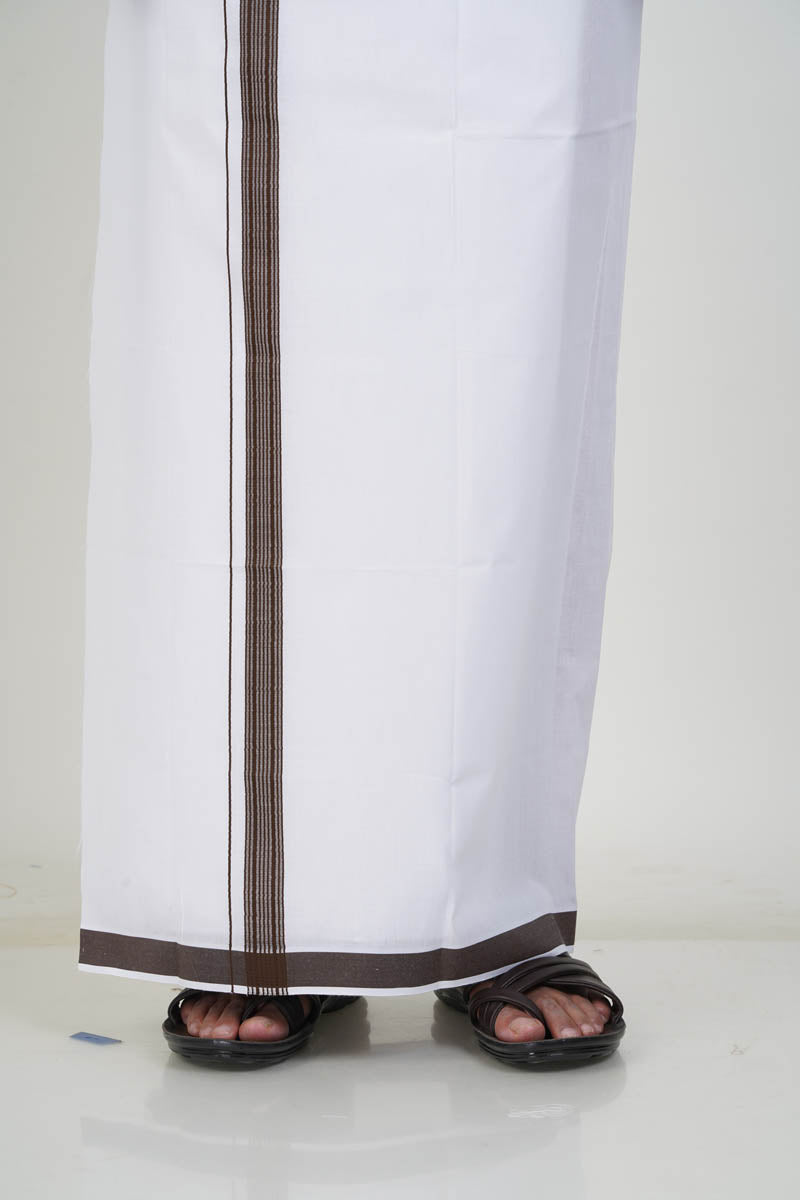 Colour Catch Coffee Brown Single Set – Full Sleeve Shirt + Dhoti Set