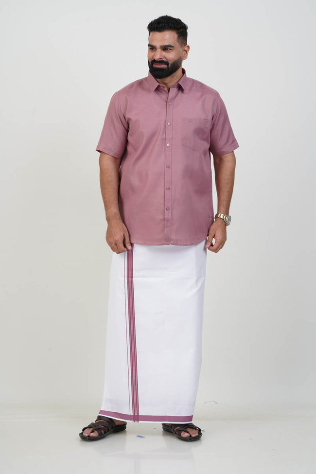 Colour Catch Dusty Rose Single Set – Half Sleeve Shirt + Dhoti Set Main Image