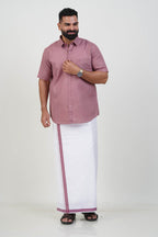 Colour Catch Dusty Rose Single Set – Half Sleeve Shirt + Dhoti Set