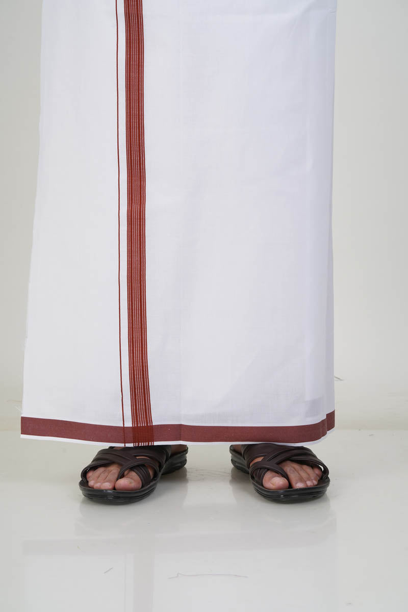 Colour Catch Rust Red Single Set – Half Sleeve Shirt + Dhoti Set