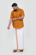 Colour Catch Mustard Gold Single Set – Half Sleeve Shirt + Dhoti Set