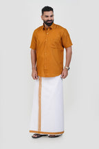 Colour Catch Mustard Gold Single Set – Half Sleeve Shirt + Dhoti Set