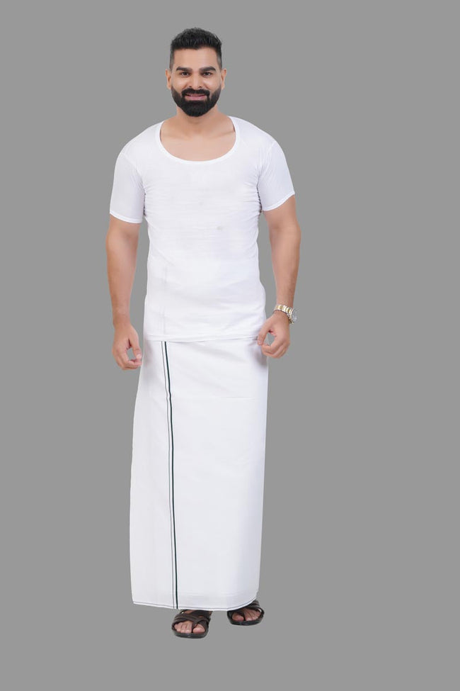 Magic Vest RNS – Men’s Classic Round Neck Sleeve Inner Vest – White Hover Image
