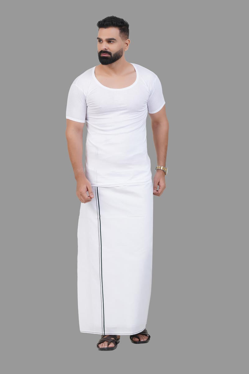 Magic Vest RNS – Men’s Classic Round Neck Sleeve Inner Vest – White