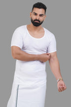 Magic Vest RNS – Men’s Classic Round Neck Sleeve Inner Vest – White