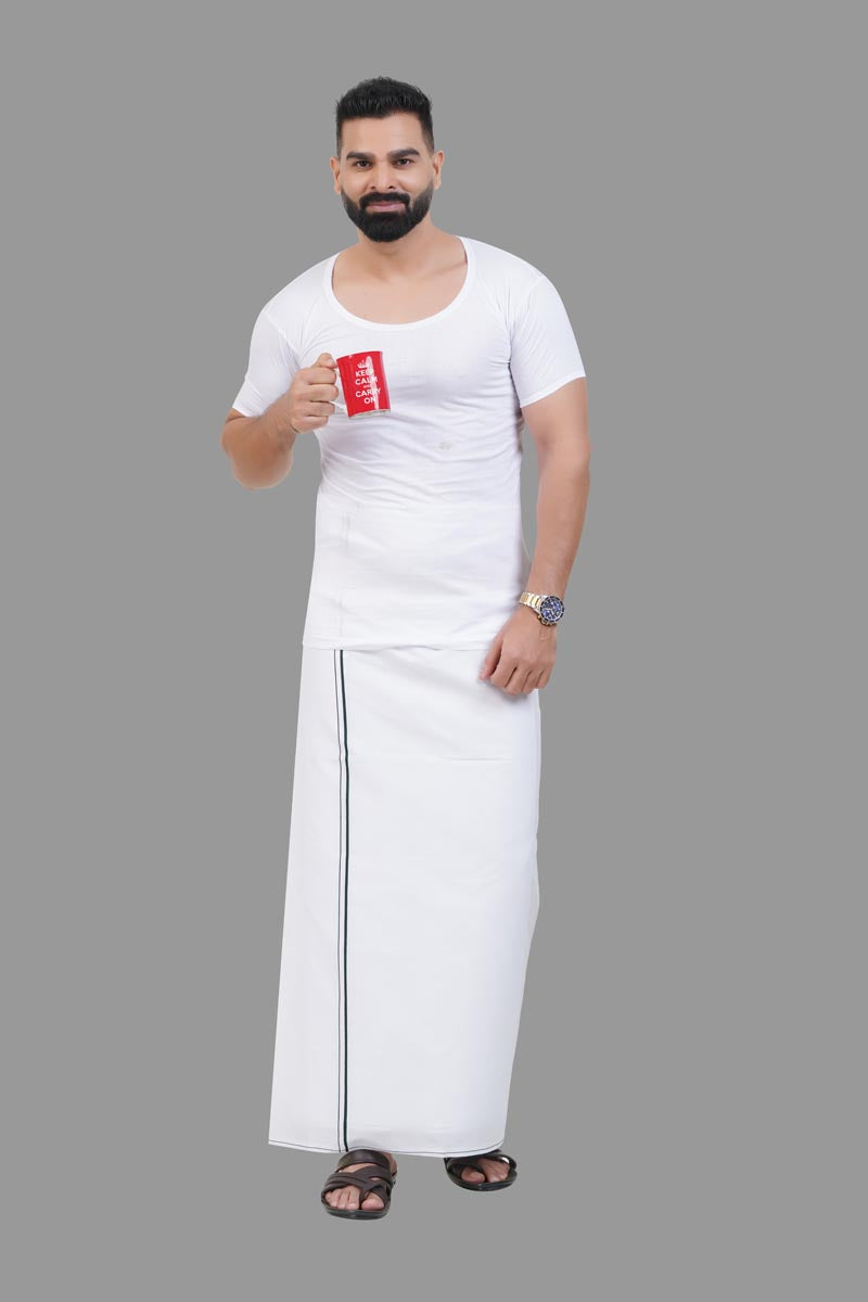 Magic Vest RNS – Men’s Classic Round Neck Sleeve Inner Vest – White