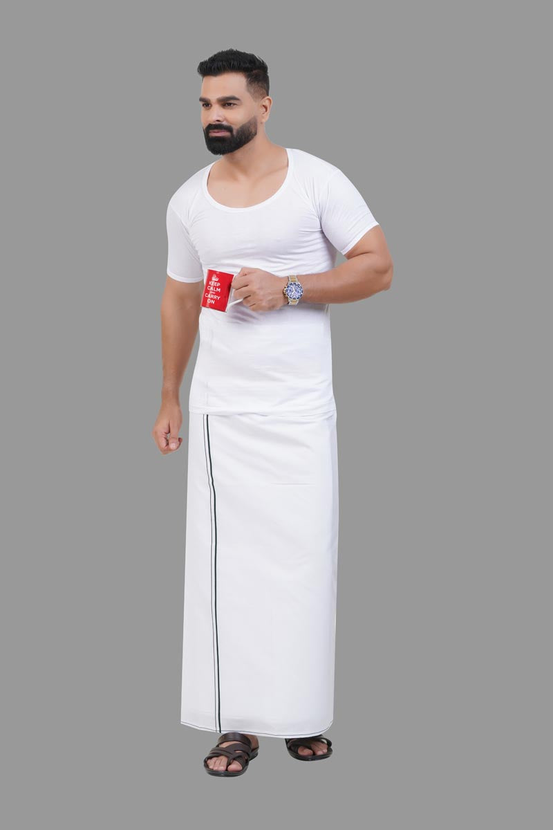Magic Vest RNS – Men’s Classic Round Neck Sleeve Inner Vest – White