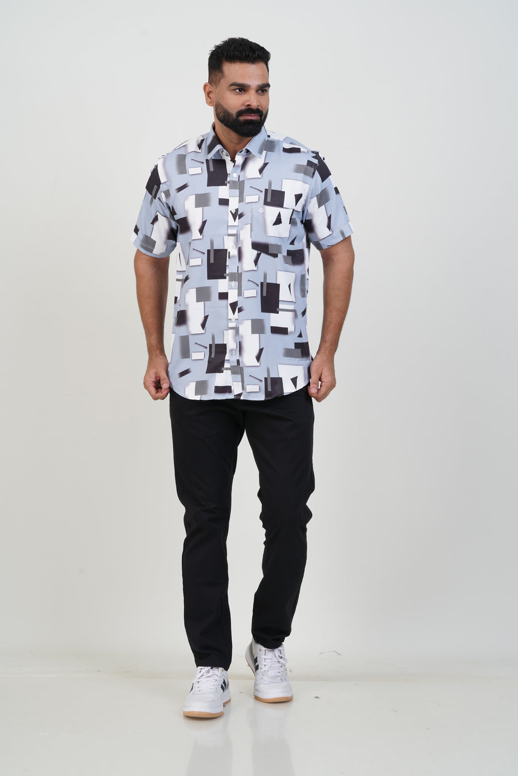 Buy 2 Get 1 Free - Freeco Print Shirt - Half Sleeve - Assorted color