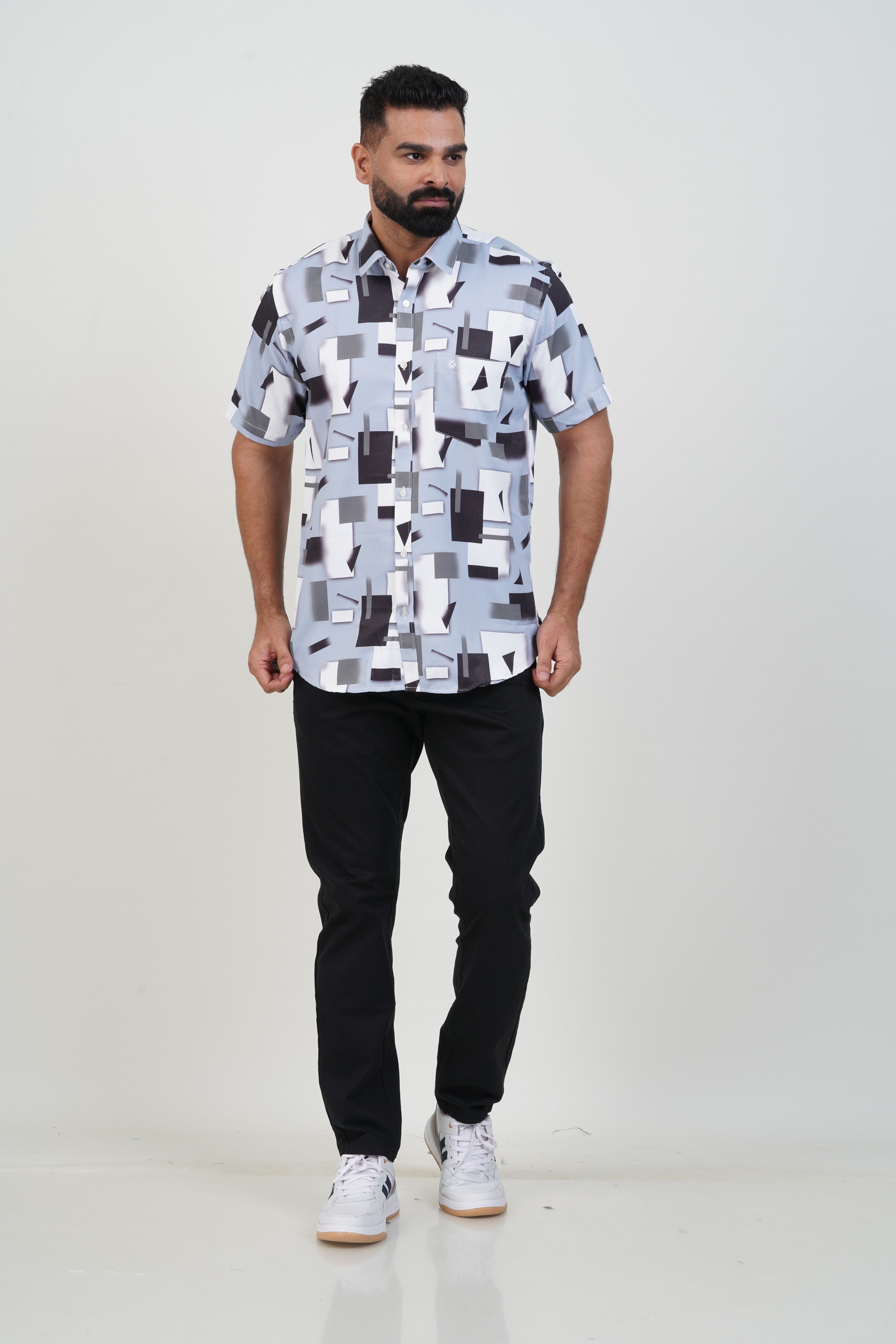 Buy 2 Get 1 Free - Freeco Print Shirt - Half Sleeve - Assorted color