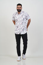Buy 2 Get 1 Free - Freeco Print Shirt - Half Sleeve - Assorted color