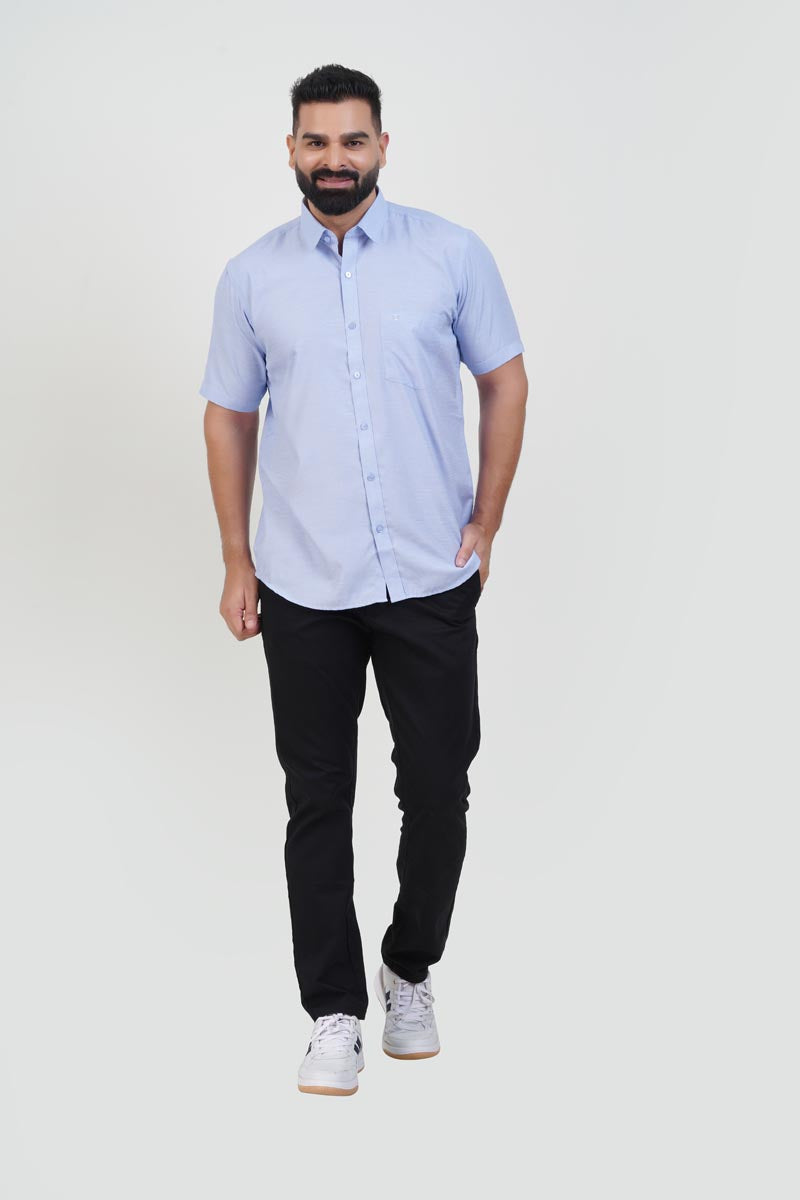 STRACK Men’s Premium Formal Shirt – Pastel Blue – Half Sleeve