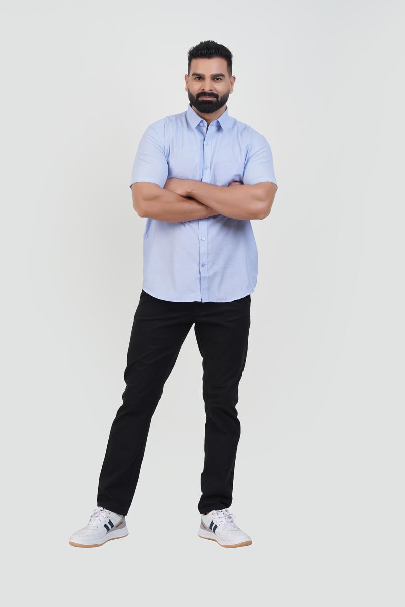 STRACK Men’s Premium Formal Shirt – Pastel Blue – Half Sleeve