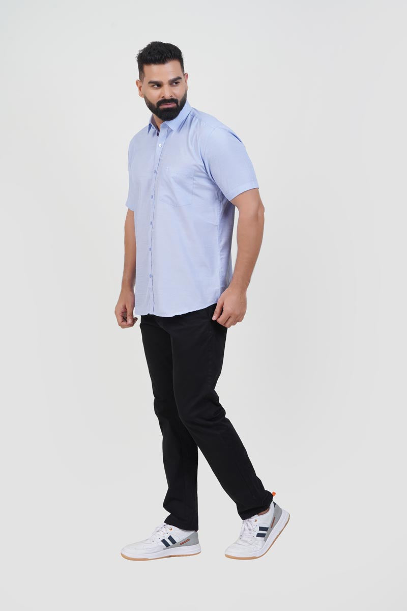 STRACK Men’s Premium Formal Shirt – Pastel Blue – Half Sleeve