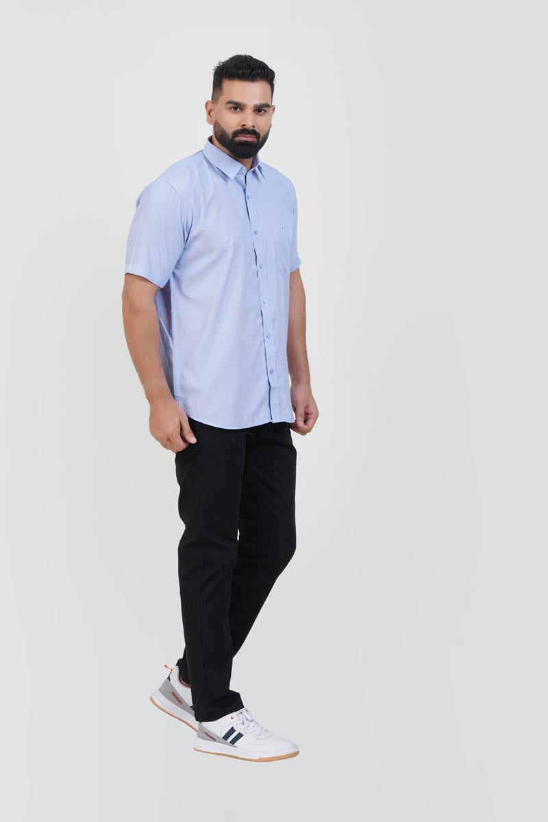STRACK Men’s Premium Formal Shirt – Pastel Blue – Half Sleeve