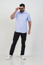 STRACK Men’s Premium Formal Shirt – Pastel Blue – Half Sleeve