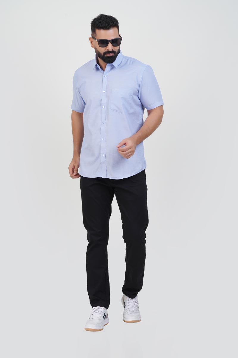 STRACK Men’s Premium Formal Shirt – Pastel Blue – Half Sleeve