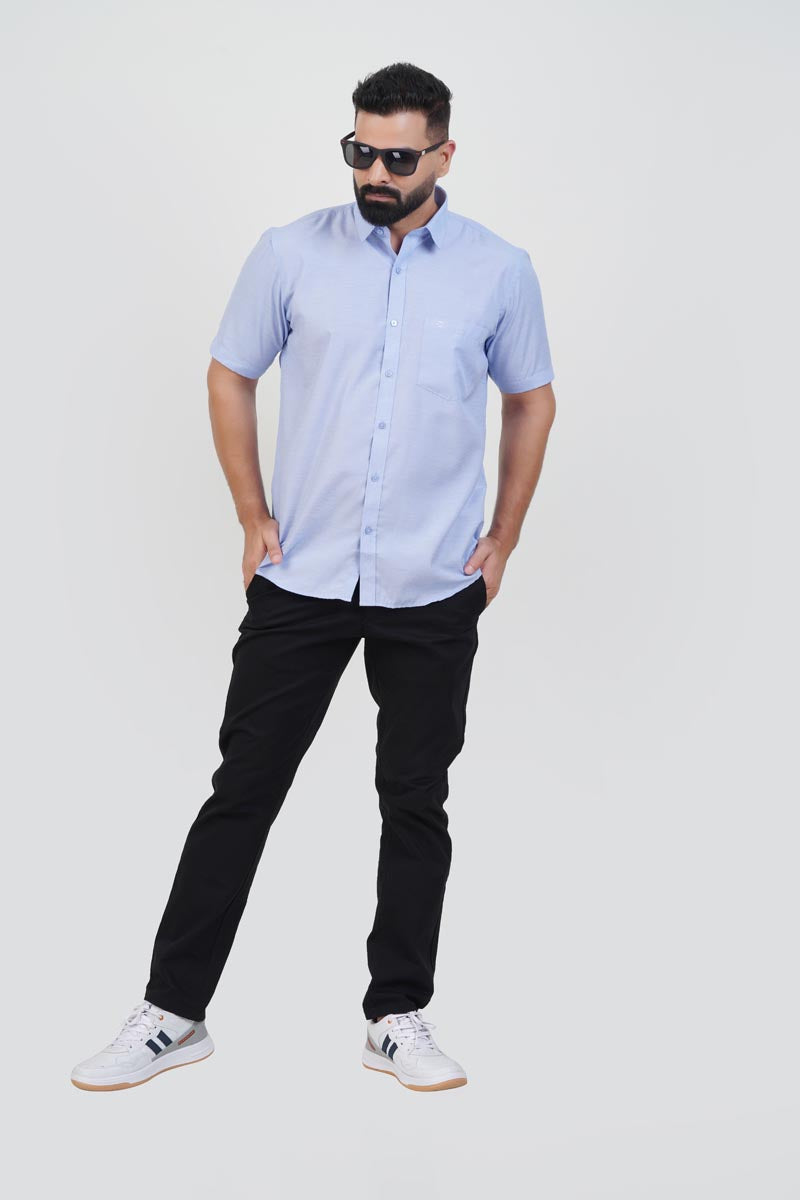 STRACK Men’s Premium Formal Shirt – Pastel Blue – Half Sleeve