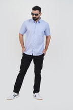 STRACK Men’s Premium Formal Shirt – Pastel Blue – Half Sleeve