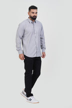 STRACK Men’s Premium Formal Shirt – Light Grey Melange – Full Sleeve