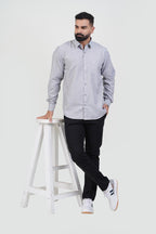STRACK Men’s Premium Formal Shirt – Light Grey Melange – Full Sleeve
