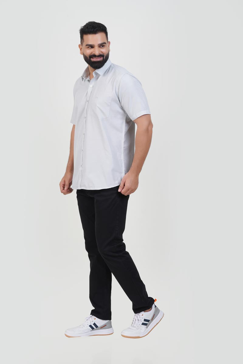 STRACK Men’s Premium Formal Shirt – Pearl White – Half Sleeve