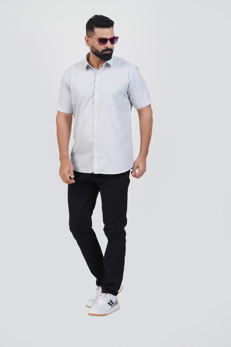 STRACK Men’s Premium Formal Shirt – Pearl White – Half Sleeve