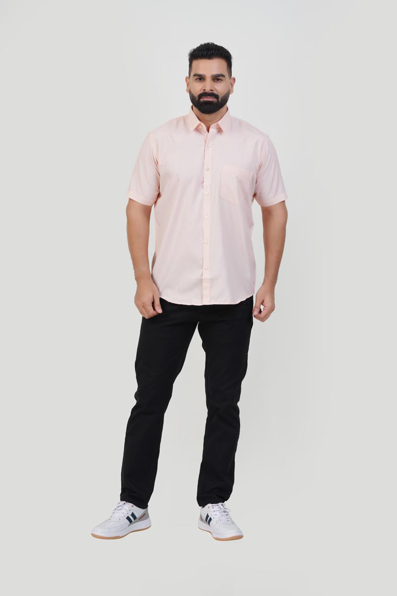 STRACK Men’s Premium Formal Shirt – Light Peach – Half Sleeve