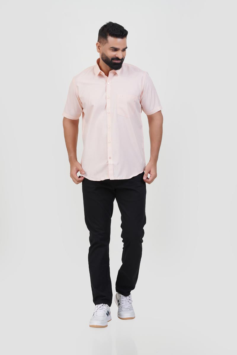 STRACK Men’s Premium Formal Shirt – Light Peach – Half Sleeve