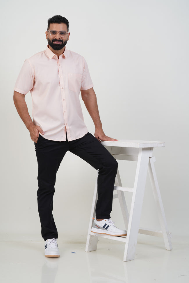 Strack Men’s Premium Formal Shirt – Light Peach – 77503 Main Image