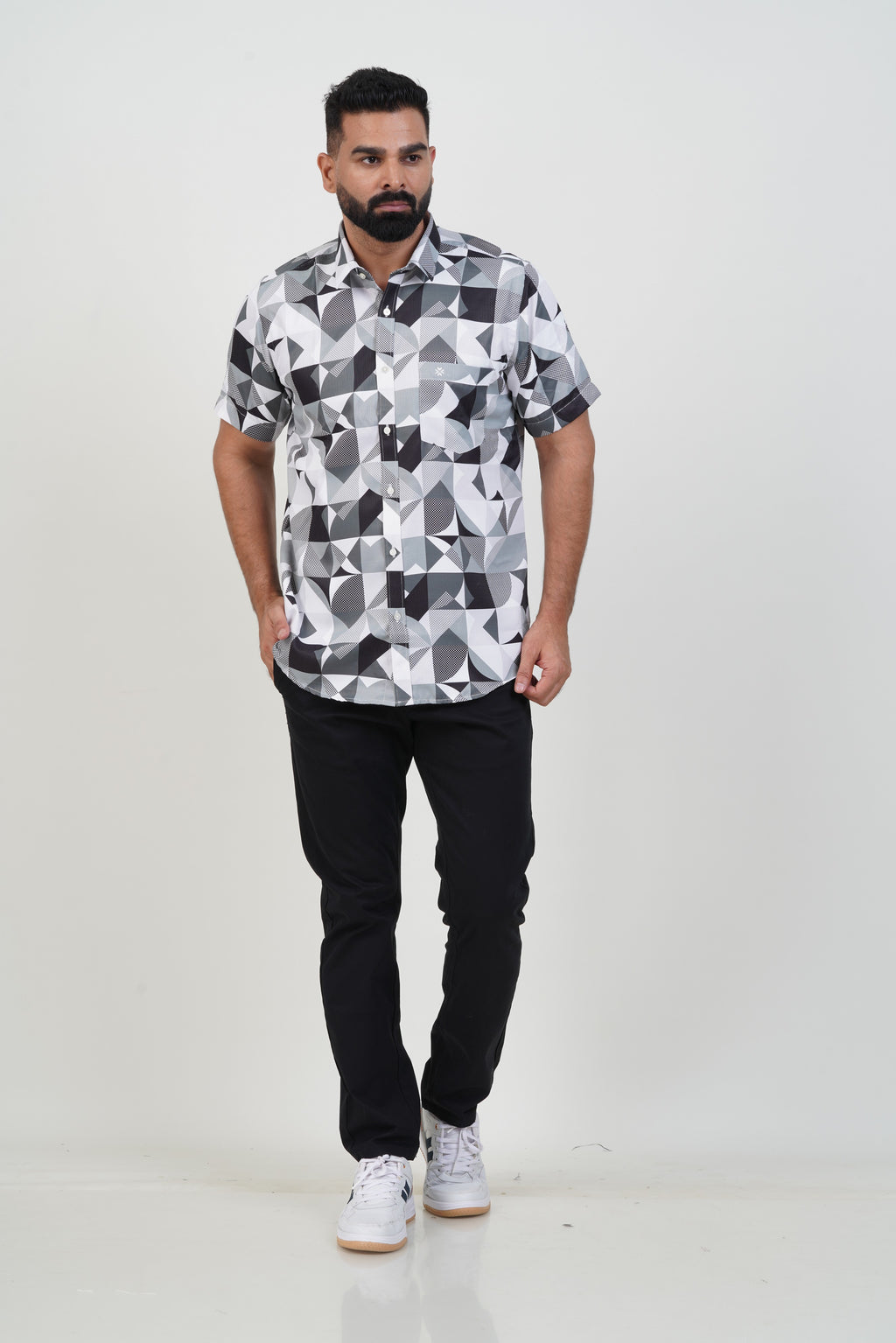 Buy 2 Get 1 Free - Freeco Print Shirt - Half Sleeve - Assorted color