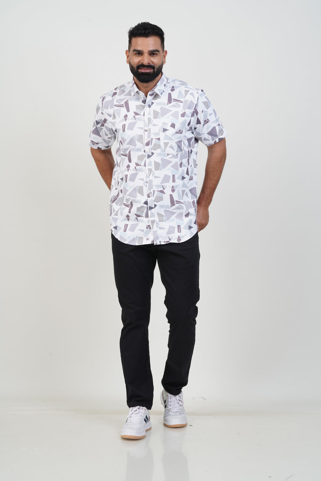 Buy 2 Get 1 Free - Freeco Print Shirt - Half Sleeve - Assorted color