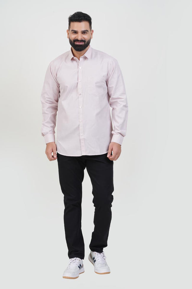 STRACK Men’s Premium Formal Shirt – Light Rose – Full Sleeve Hover Image