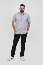 STRACK Men’s Premium Formal Shirt – Light Grey Melange – Half Sleeve