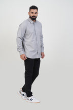 TEXONIC Men’s Premium Formal Shirt – Silver Grey – Full Sleeve