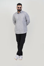 TEXONIC Men’s Premium Formal Shirt – Silver Grey – Full Sleeve