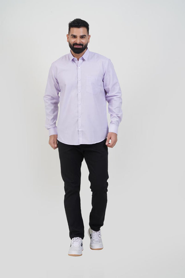 STRACK Men’s Premium Formal Shirt – Lavender – Full Sleeve Hover Image