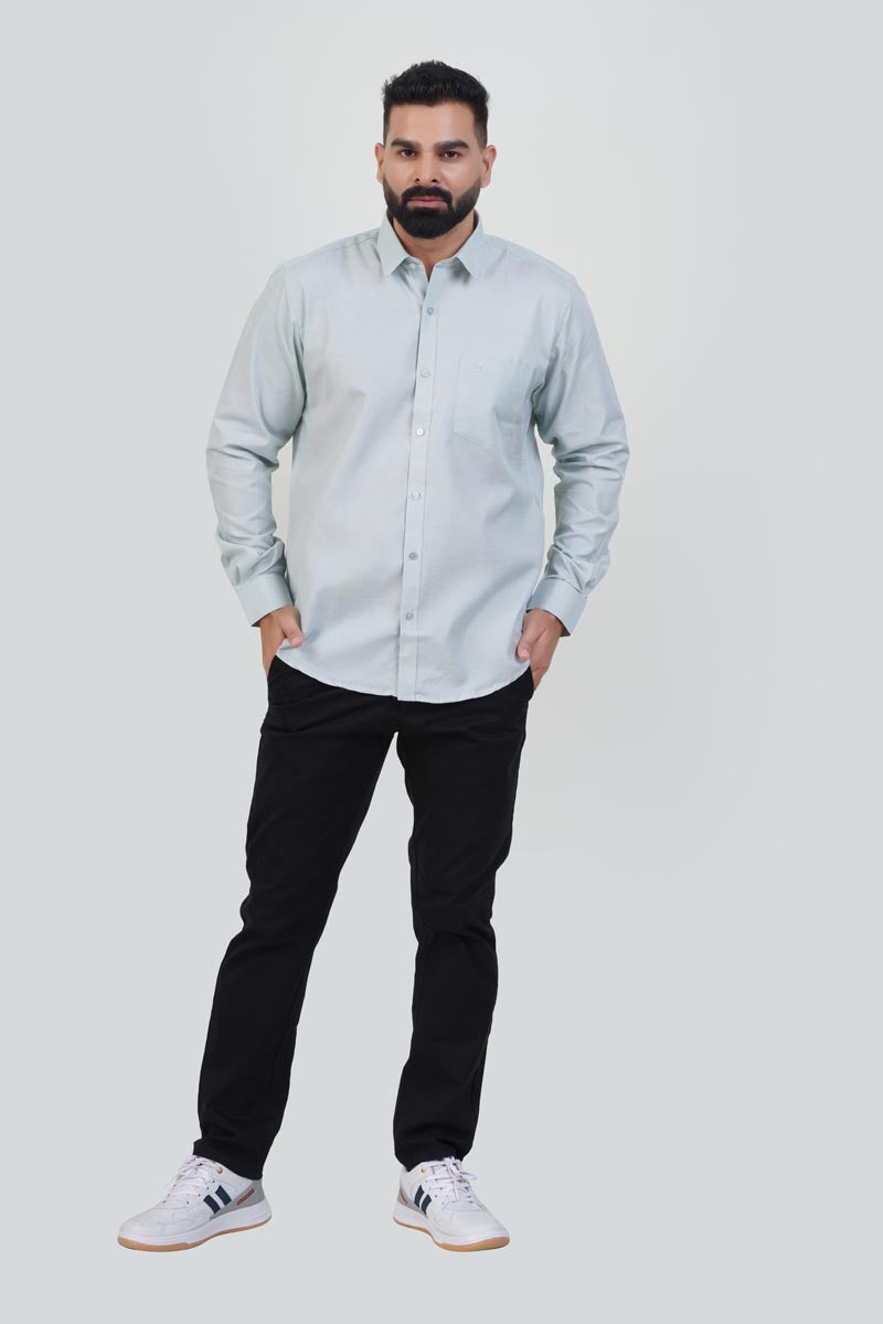 STRACK Men’s Premium Formal Shirt – Mint Grey – Full Sleeve