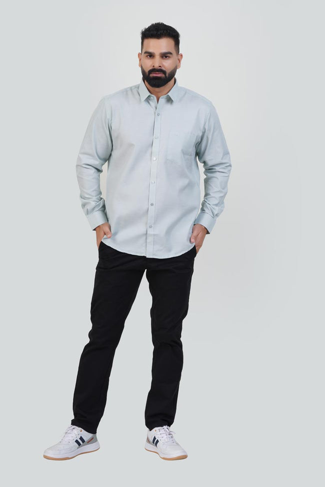 STRACK Men’s Premium Formal Shirt – Mint Grey – Full Sleeve Main Image