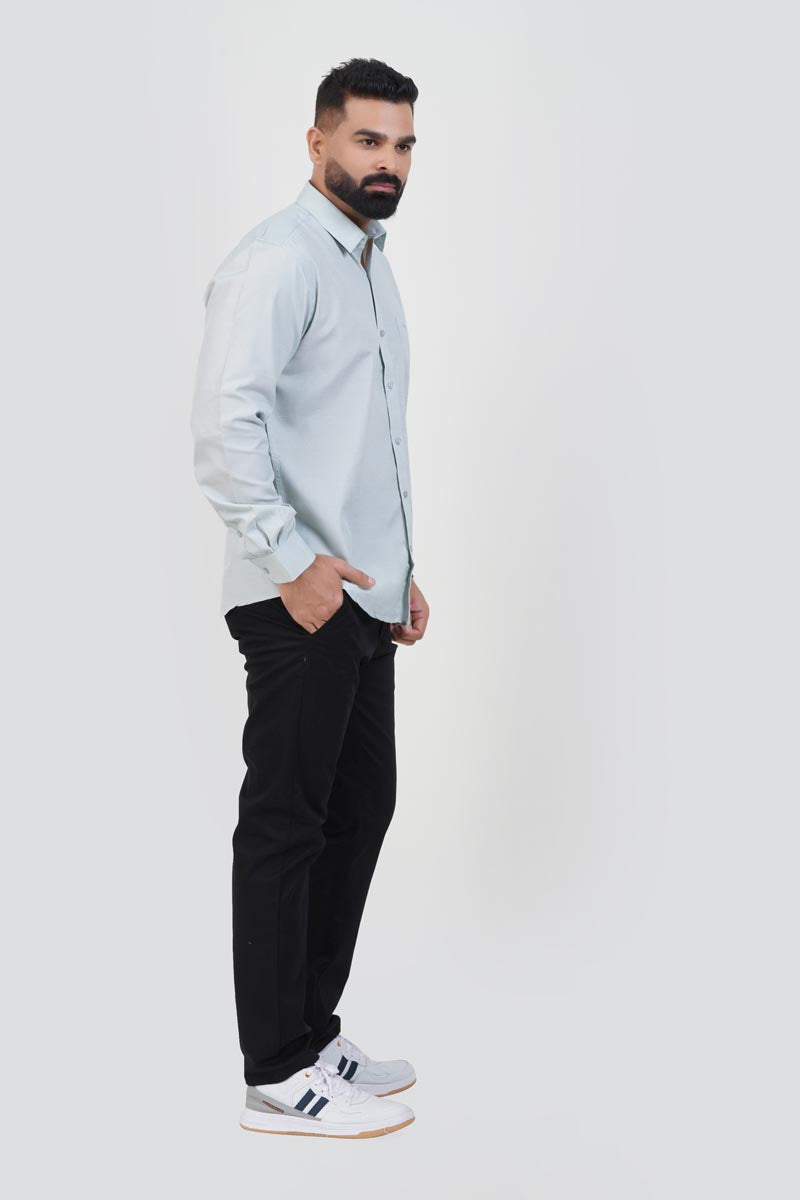 STRACK Men’s Premium Formal Shirt – Mint Grey – Full Sleeve