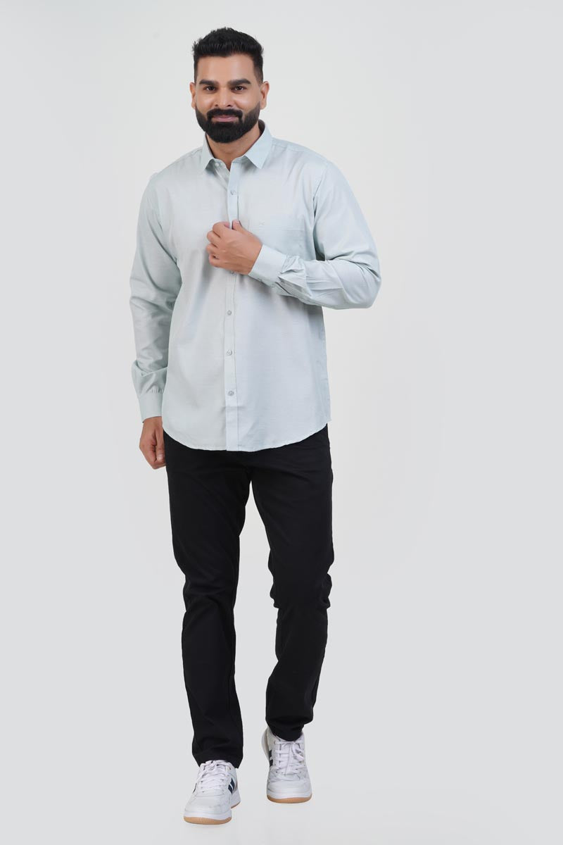 STRACK Men’s Premium Formal Shirt – Mint Grey – Full Sleeve