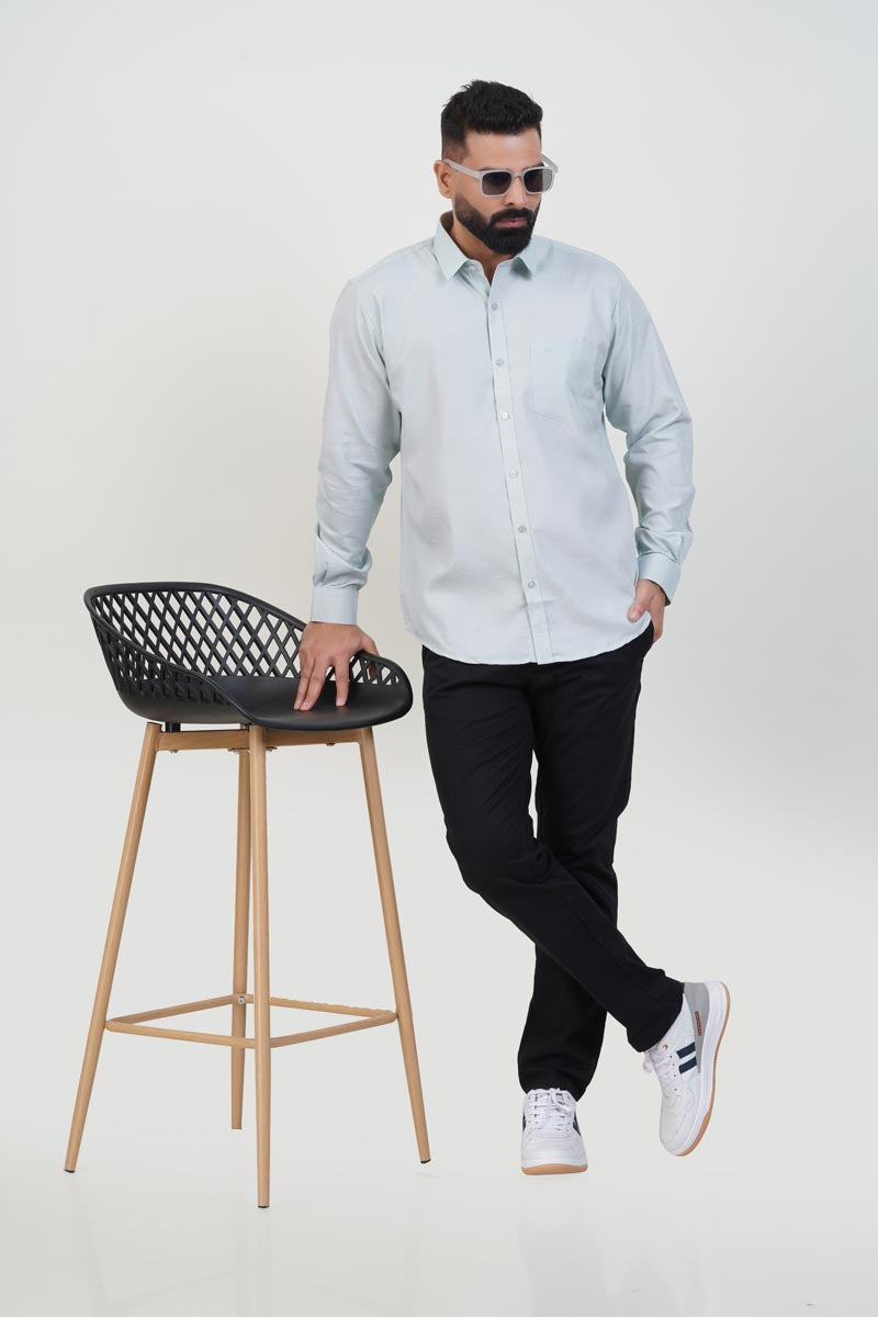 STRACK Men’s Premium Formal Shirt – Mint Grey – Full Sleeve