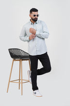 STRACK Men’s Premium Formal Shirt – Mint Grey – Full Sleeve