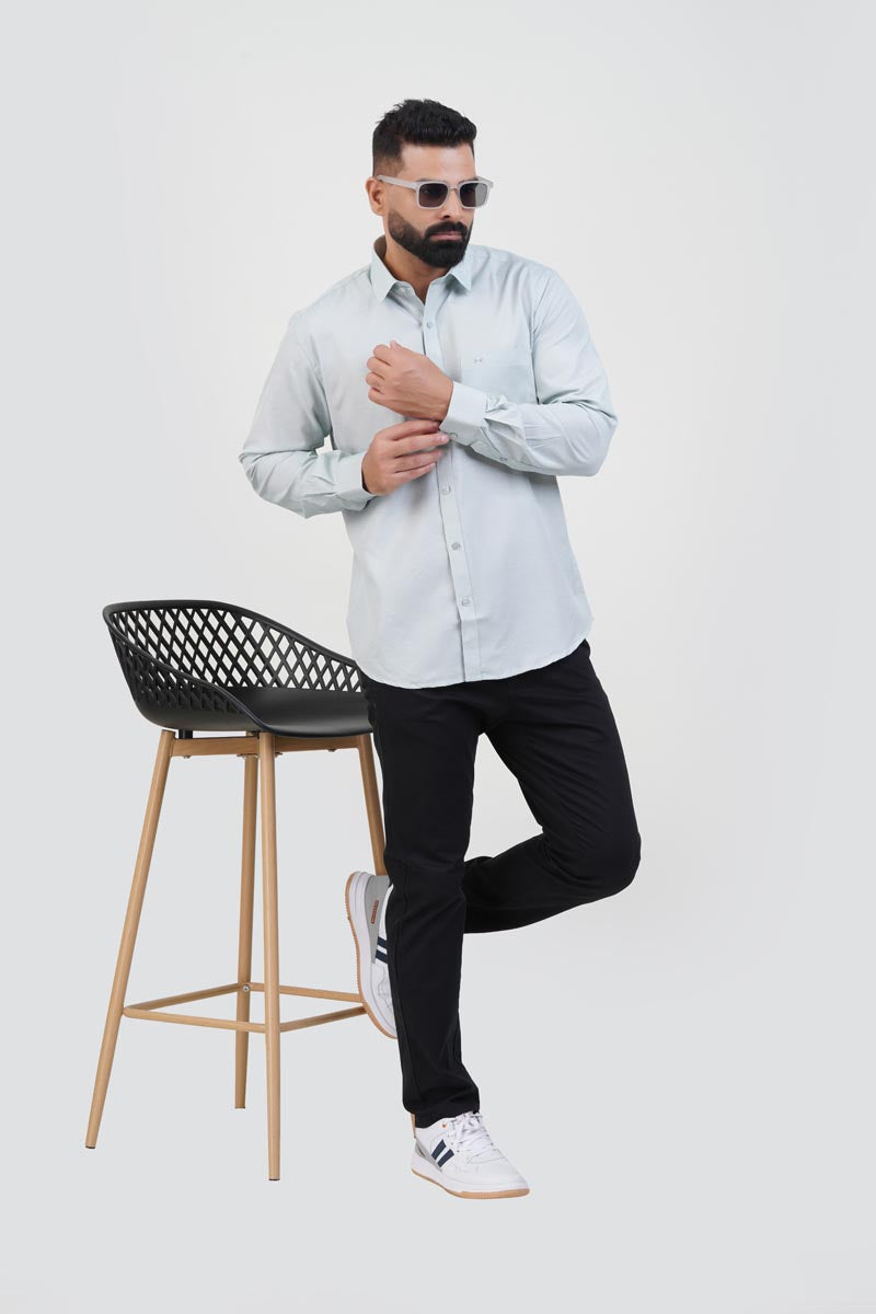 STRACK Men’s Premium Formal Shirt – Mint Grey – Full Sleeve