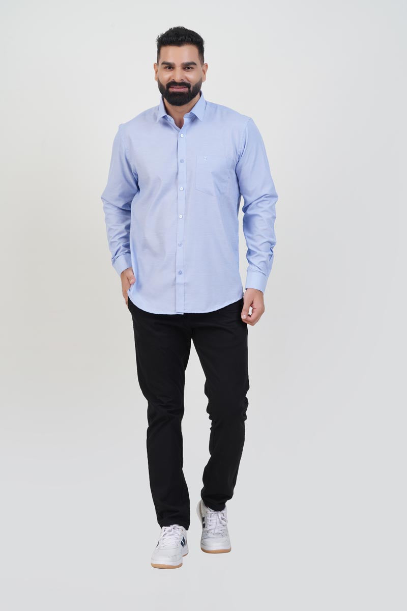 STRACK Men’s Premium Formal Shirt – Pastel Blue – Full Sleeve