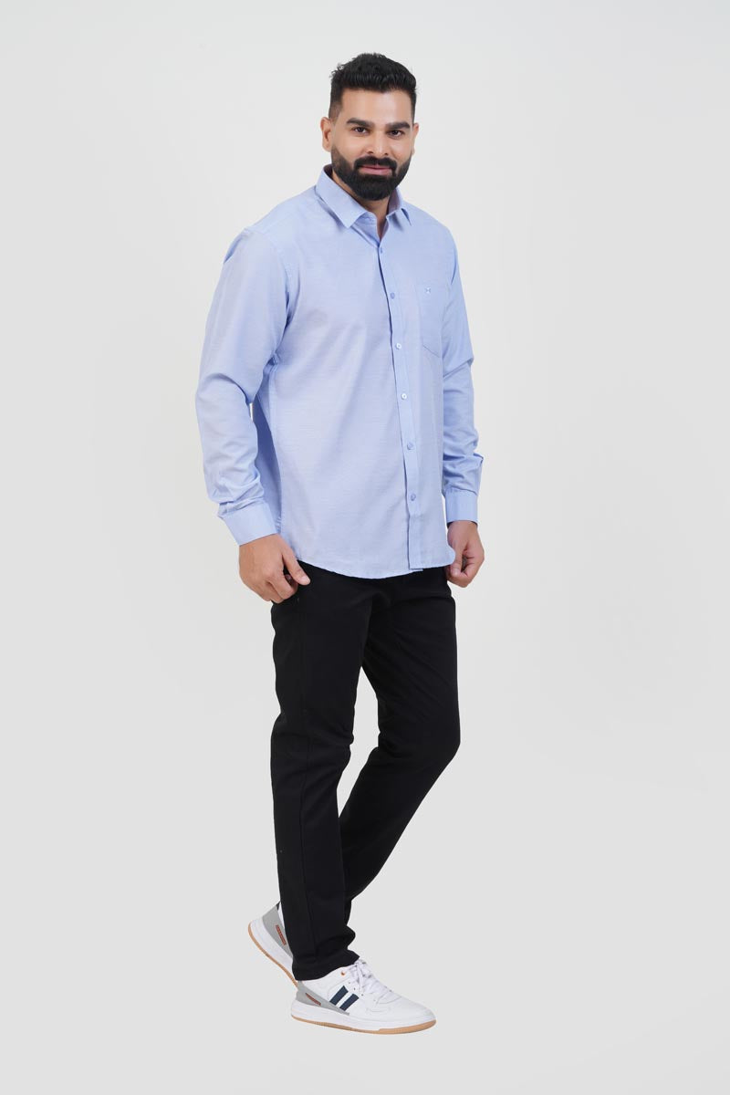 STRACK Men’s Premium Formal Shirt – Pastel Blue – Full Sleeve