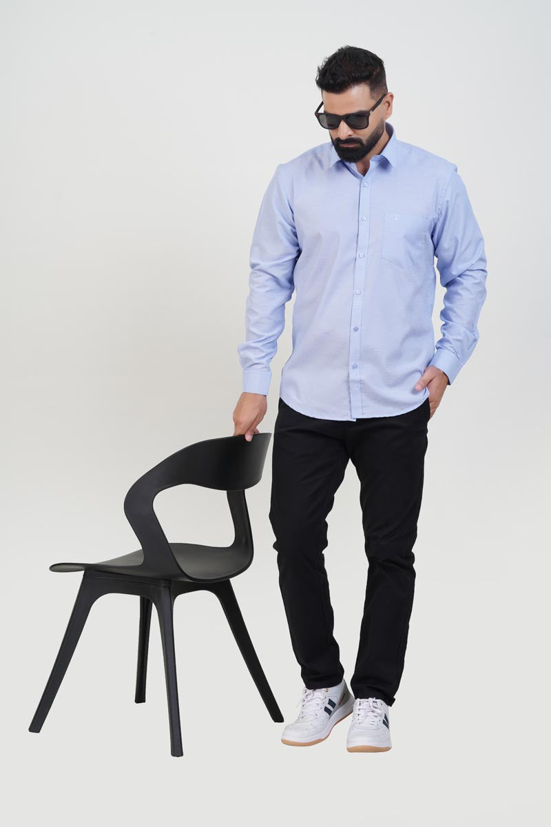 STRACK Men’s Premium Formal Shirt – Pastel Blue – Full Sleeve