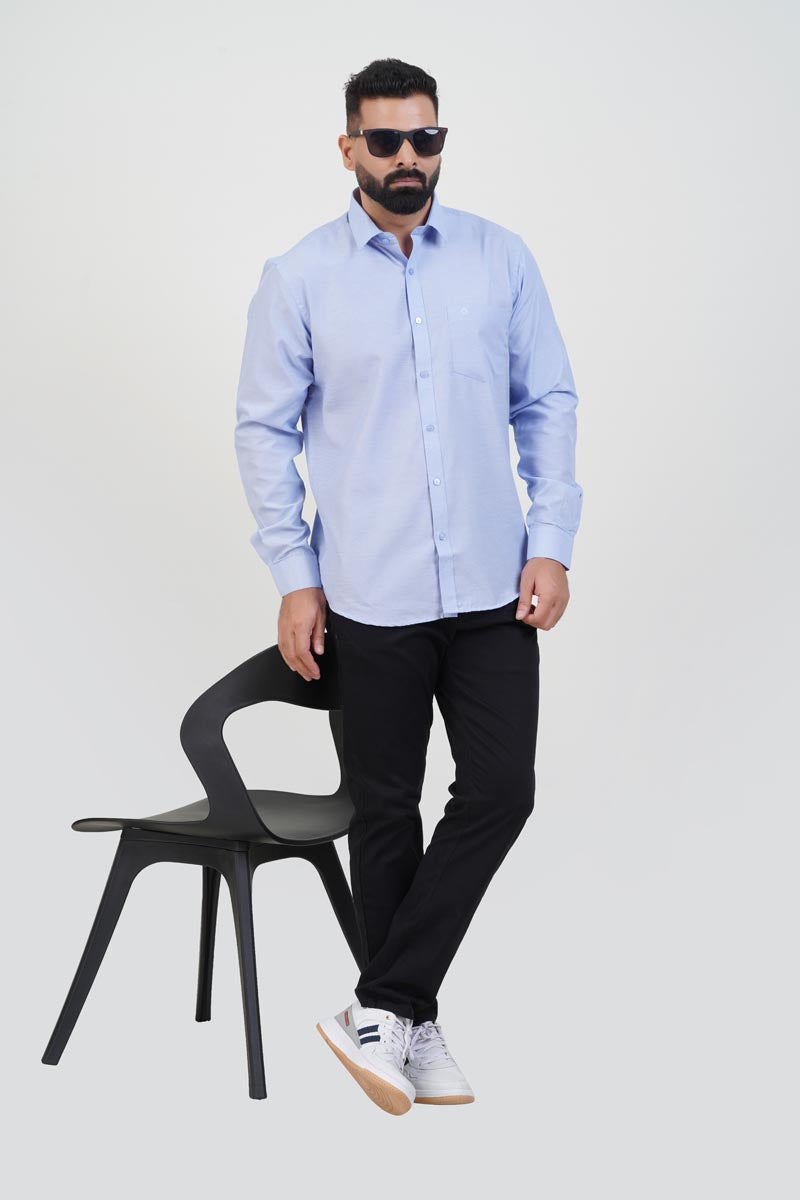 STRACK Men’s Premium Formal Shirt – Pastel Blue – Full Sleeve