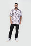 Freeco Print Shirt – Half Sleeve (Blush Pink & Charcoal)
